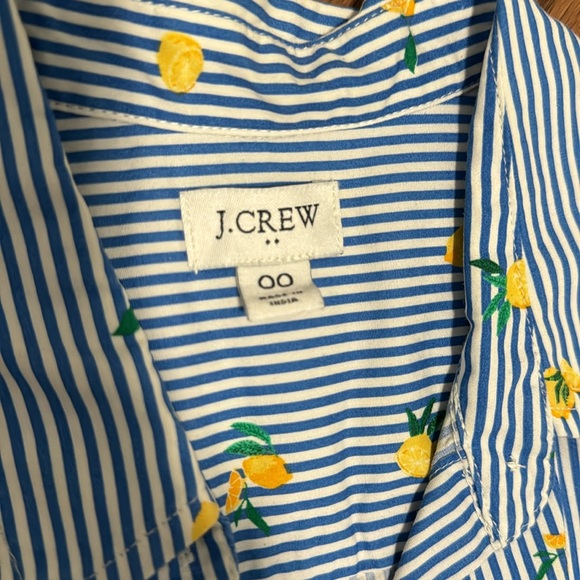 Blue and white, lemon printed J.Crew summer dress Size 00 - Picture 3 of 6